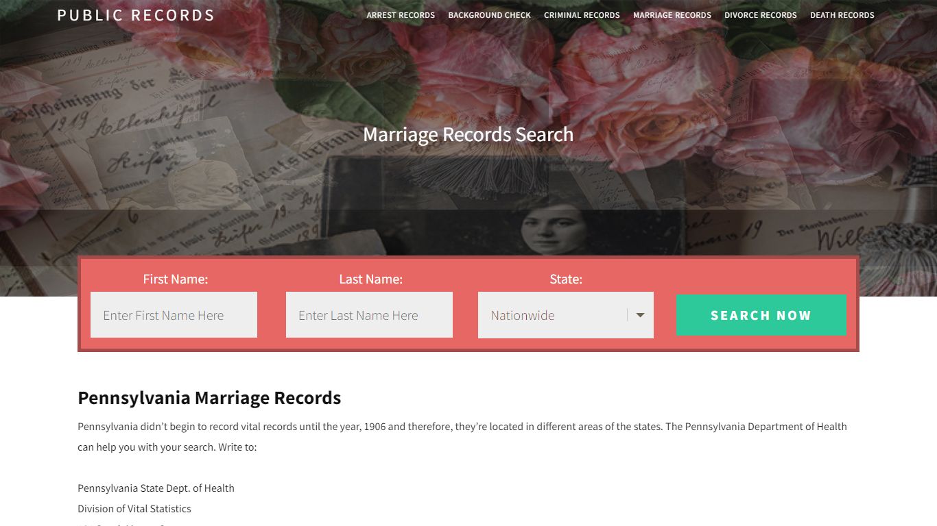 Pennsylvania Marriage Records | Enter Name and Search. 14Days Free